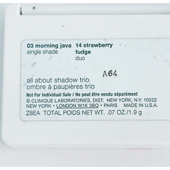 Clinique All About Shadow Trio Morning Java Strawberry Fudge .07 oz - Picture 4 of 4
